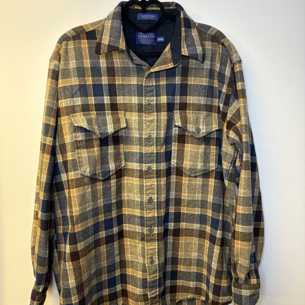 Pendleton Blue and Brown Plaid Shirt